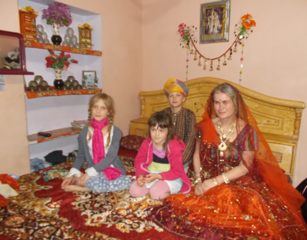 Posing in Rajasthani wedding sari and bling
