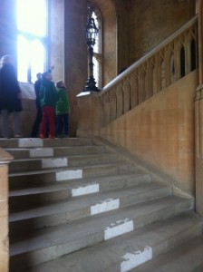GUYS THESE STAIRS ARE IN THE FIRST HARRY POTTER MOVIE. I PRETTY MUCH WENT TO HOGWARTS. I PRETTY MUCH AM NOW HERMIONE GRANGER.